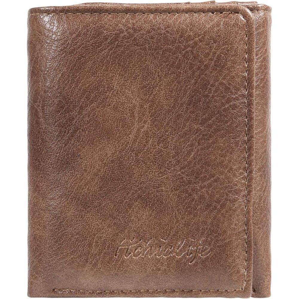 Men's Coffee Wallet Card Classic Leather Design Durable Multiple Front Pocket